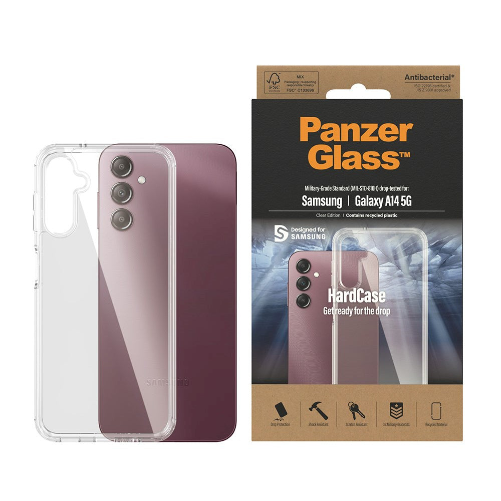 PanzerGlass Samsung Galaxy A14 (5G) Bagside Cover HardCase Antibakteriel - Gennemsigtig