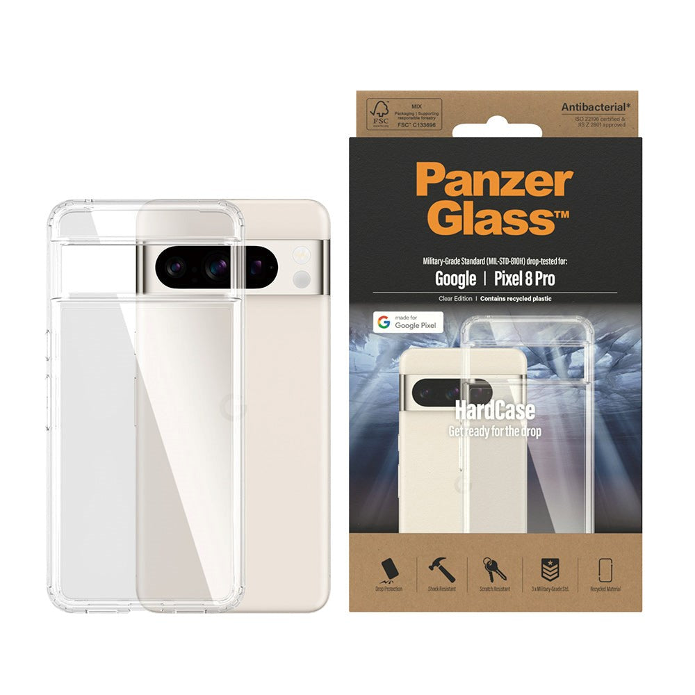 PanzerGlass Google Pixel 8 Pro Bagside Cover HardCase Antibakteriel - Gennemsigtig