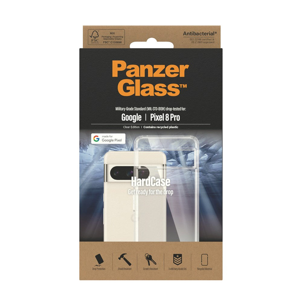 PanzerGlass Google Pixel 8 Pro Bagside Cover HardCase Antibakteriel - Gennemsigtig