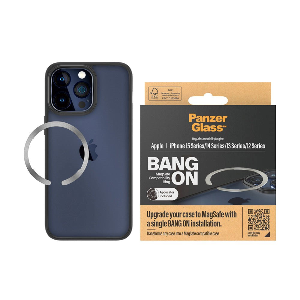 PanzerGlass® Bang On Magnetisk Ring - MagSafe Kompatibel - Sølv