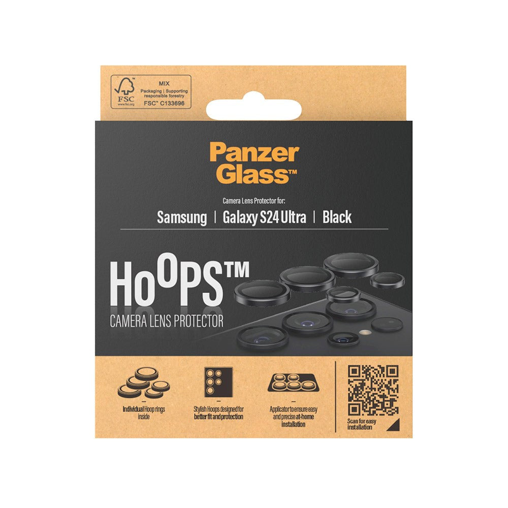 PanzerGlass Samsung Galaxy S24 Ultra Hoops - Beskyttelse til Kamera - Gennemsigtig / Sort