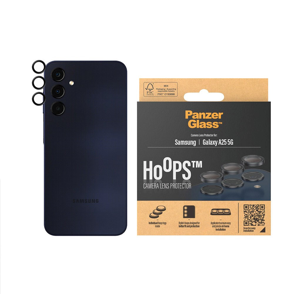 PanzerGlass Samsung Galaxy A25 (5G) Hoops - Beskyttelse til Kamera - Gennemsigtig / Sort