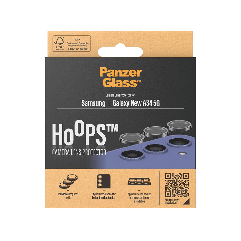PanzerGlass Samsung Galaxy A35 (5G) Hoops - Beskyttelse til Kamera - Gennemsigtig / Sort