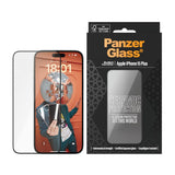 PanzerGlass iPhone 15 Plus Ultra Wide Fit Ceramic Beskyttelsesglas m. EasyAligner - Sort Kant