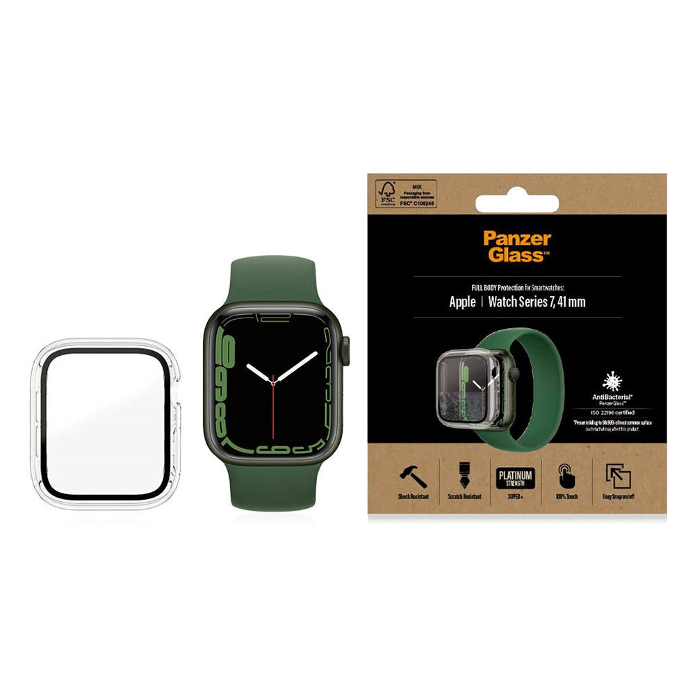 PanzerGlass Apple Watch 8/7 (41mm) Full Body Protection Case m. Indbygget Skærmbeskyttelse - Gennemsigtig