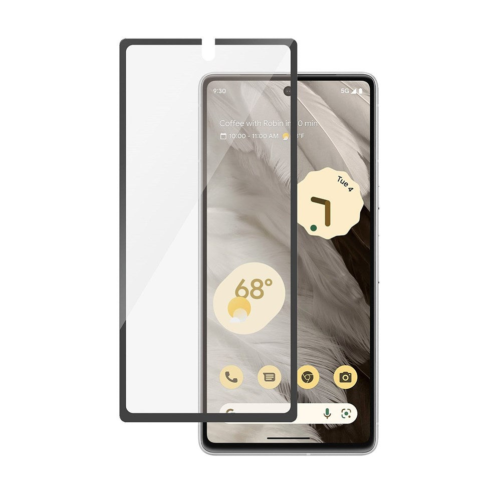 PanzerGlass Google Pixel 7A Ultra Wide Fit Skærmbeskyttelsesglas - Platinum Strength - Sort Kant