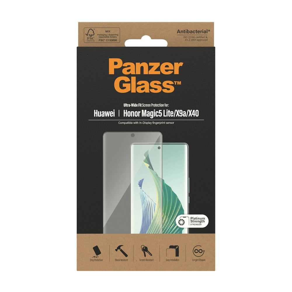 PanzerGlass Honor Magic5 Lite Ultra Wide Fit Skærmbeskyttelsesglas - Platinum Strength - Sort Kant