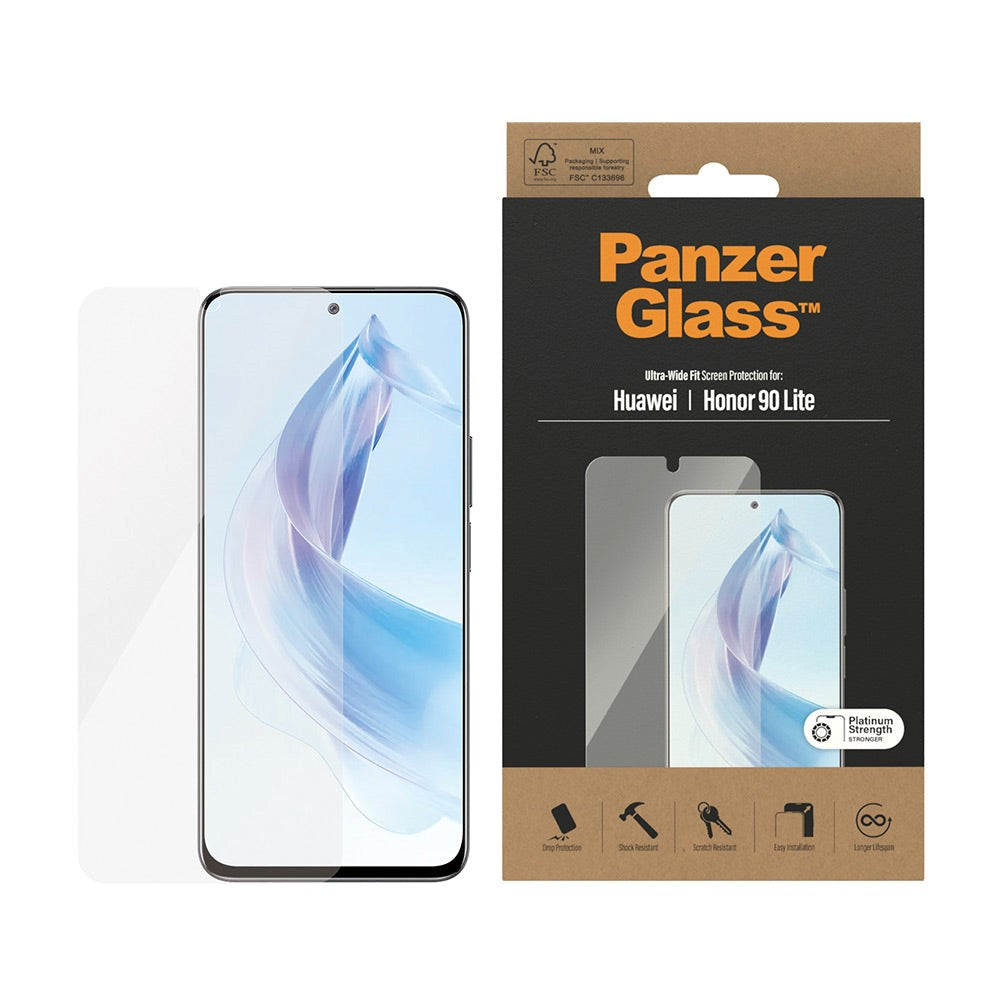 PanzerGlass Honor 90 Lite Ultra Wide Fit Skærmbeskyttelsesglas - Platinum Strength - Gennemsigtig