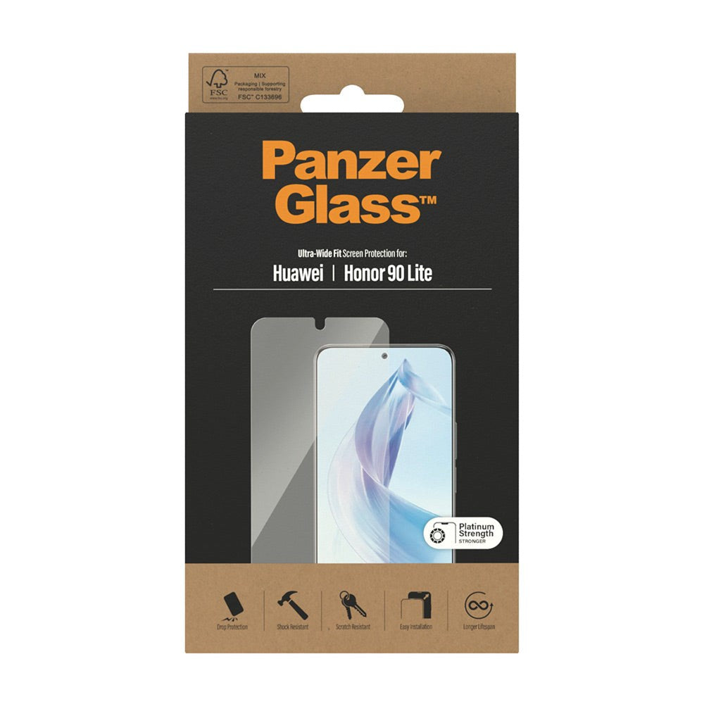 PanzerGlass Honor 90 Lite Ultra Wide Fit Skærmbeskyttelsesglas - Platinum Strength - Gennemsigtig