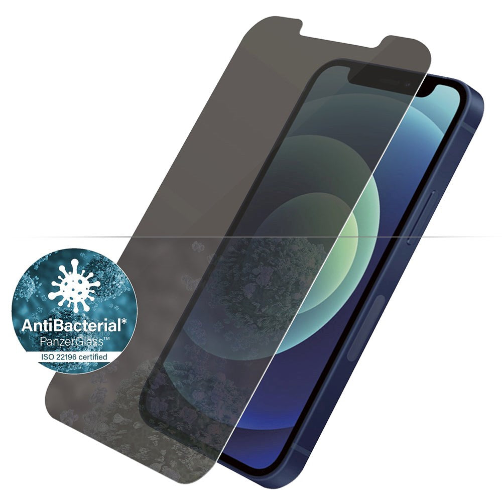 PanzerGlass iPhone 12 Mini AntiBacterial Standard Fit Skærmbeskyttelse - Privacy Glass - Gennemsigtig