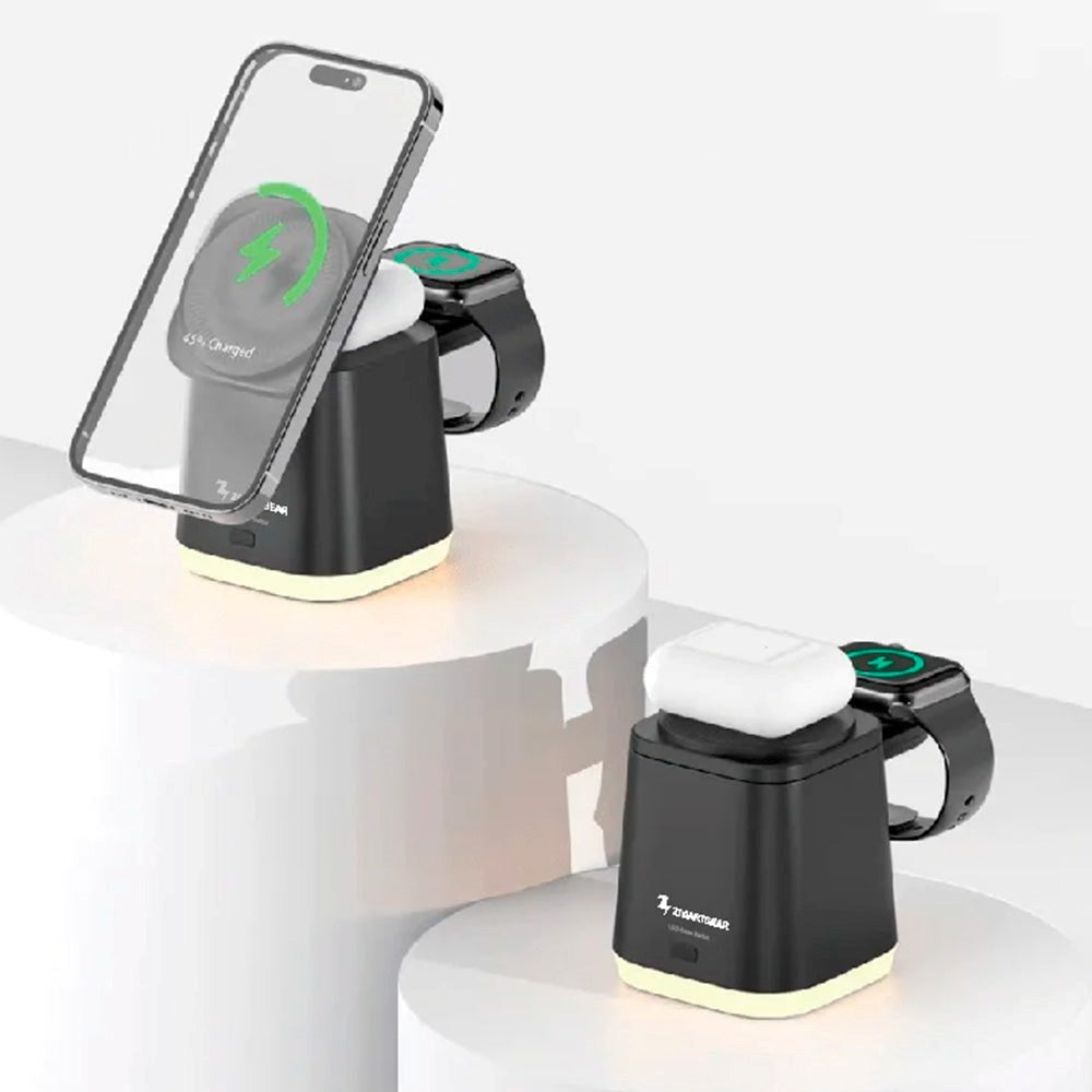 Zmartgear 22.5W 3-i-1 Trådløs Oplader - MagSafe Kompatibel - Sort