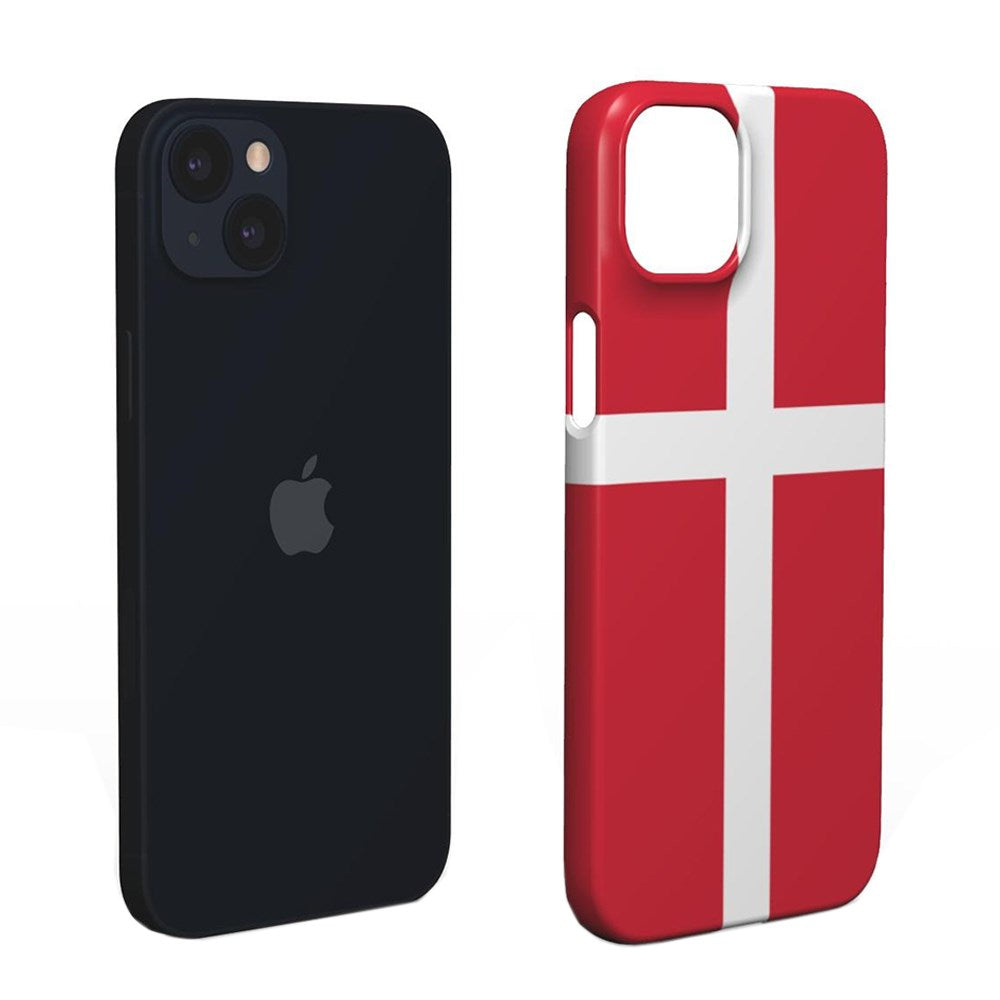 EIDERWOOD iPhone 14 Hård Plastik Mobil Cover - Danmarks Flag