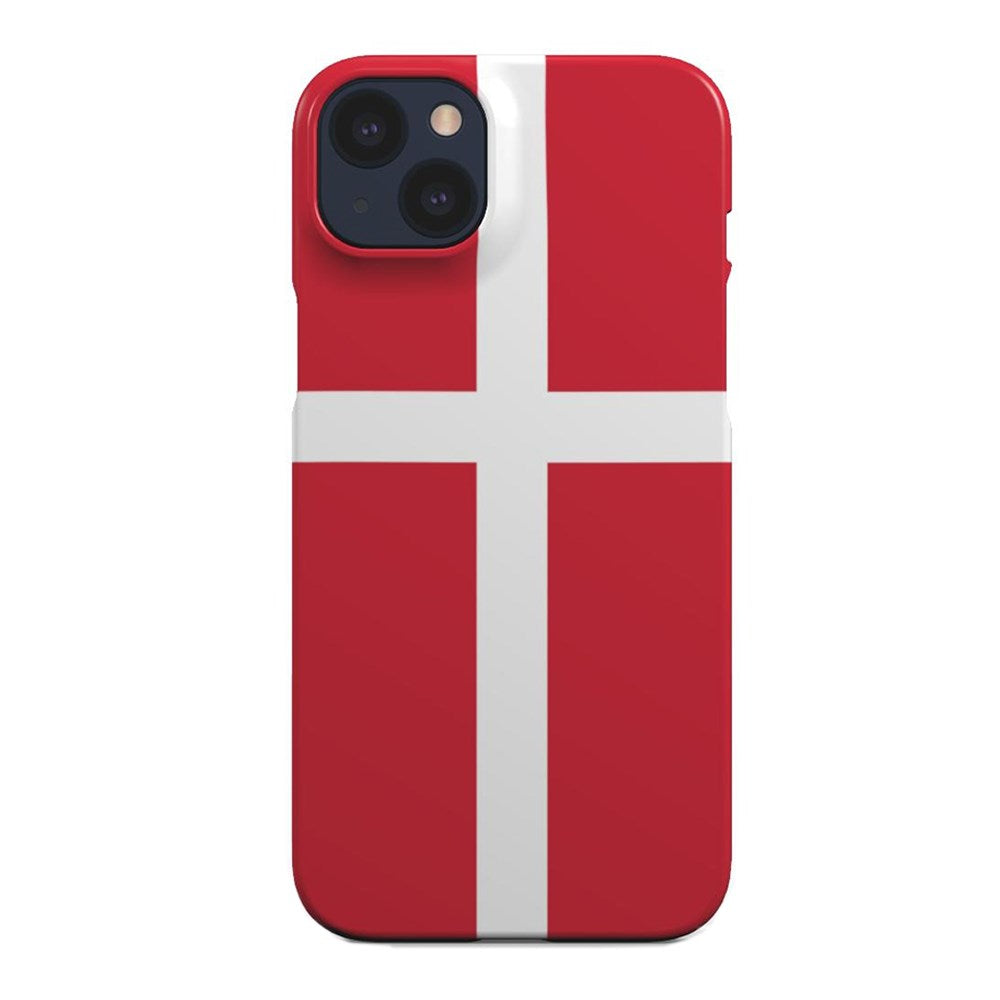 EIDERWOOD iPhone 14 Hård Plastik Mobil Cover - Danmarks Flag