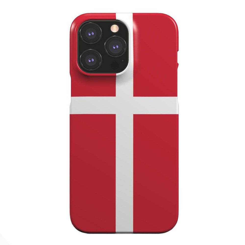 EIDERWOOD iPhone 14 Pro Hård Plastik Mobil Cover - Danmarks Flag