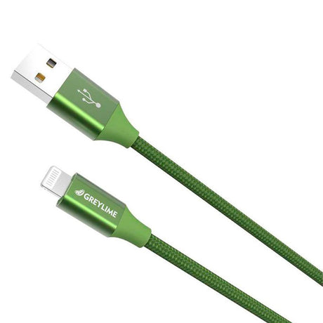 GreyLime Braided USB-A til Lightning Kabel 1 meter - Grøn