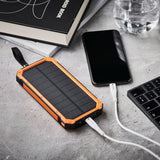 Lippa Solcelle PowerBank 10.5W 10.000 mAh 2 x USB-A - Orange / Sort