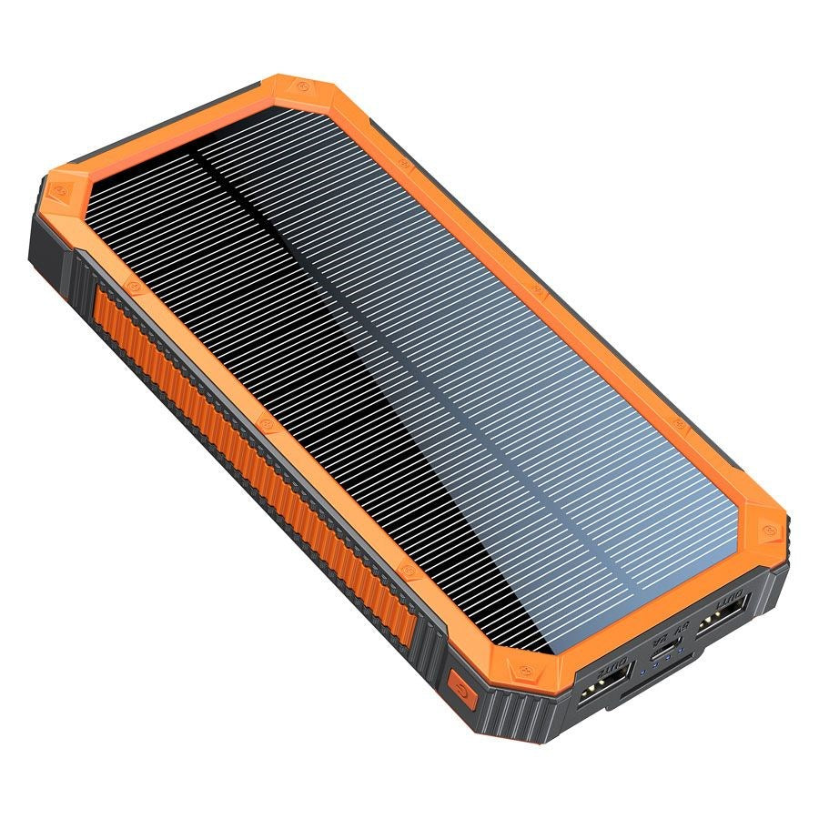 Lippa Solcelle PowerBank 10.5W 10.000 mAh 2 x USB-A - Orange / Sort