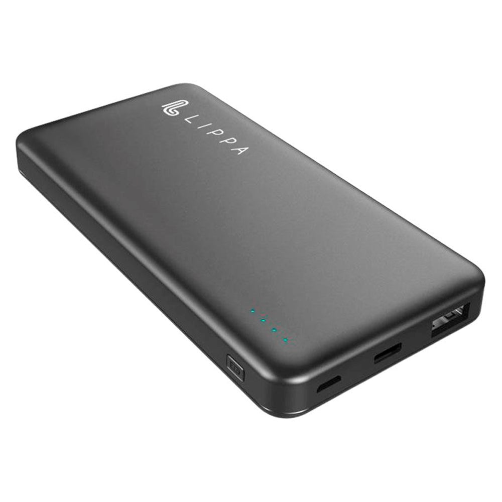 Lippa 18W PD Powerbank m. USB-C & USB-A - 10.000 mAh - Sort