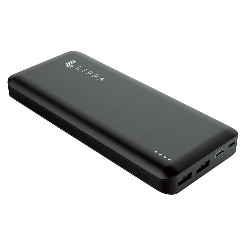 Lippa 65W Power Bank 26.800 mAh - 2 x USB-A - 1 x USB-C - Sort