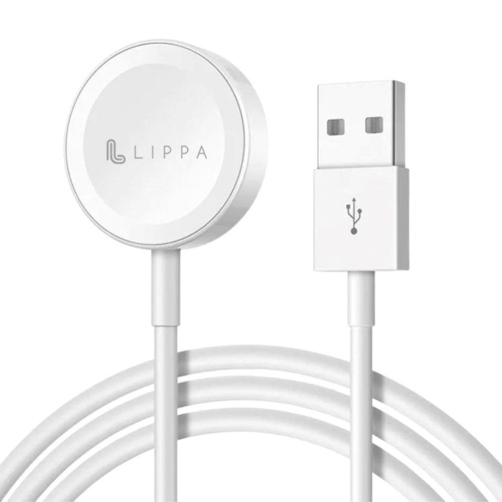 Lippa Apple Watch 5W Magnetisk Trådløs Oplader - 1m. - Hvid