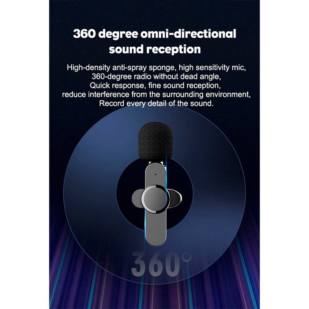 Lippa Lavalier Mikrofon Trådløs m. Lightning - Sort