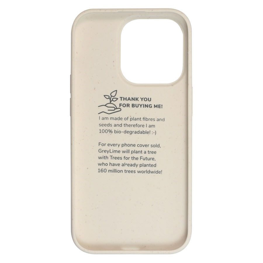 iPhone 14 Pro GreyLime 100% Biodegradable Mobil Cover - Beige