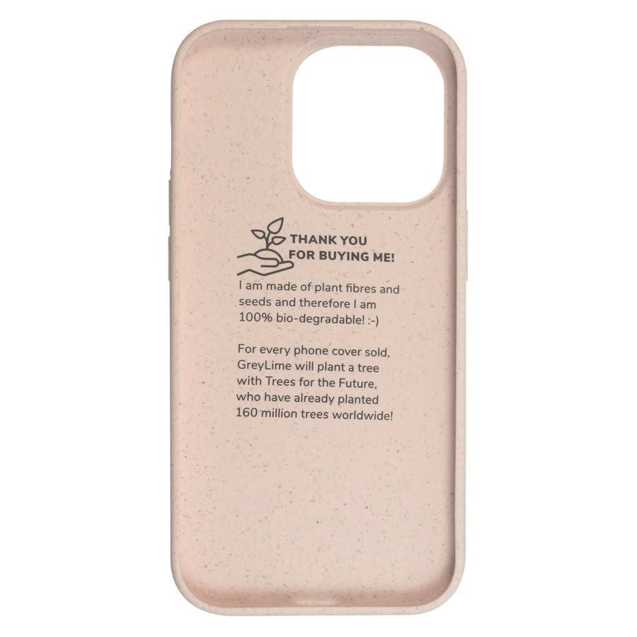 iPhone 14 Pro GreyLime 100% Biodegradable Mobil Cover - Pink