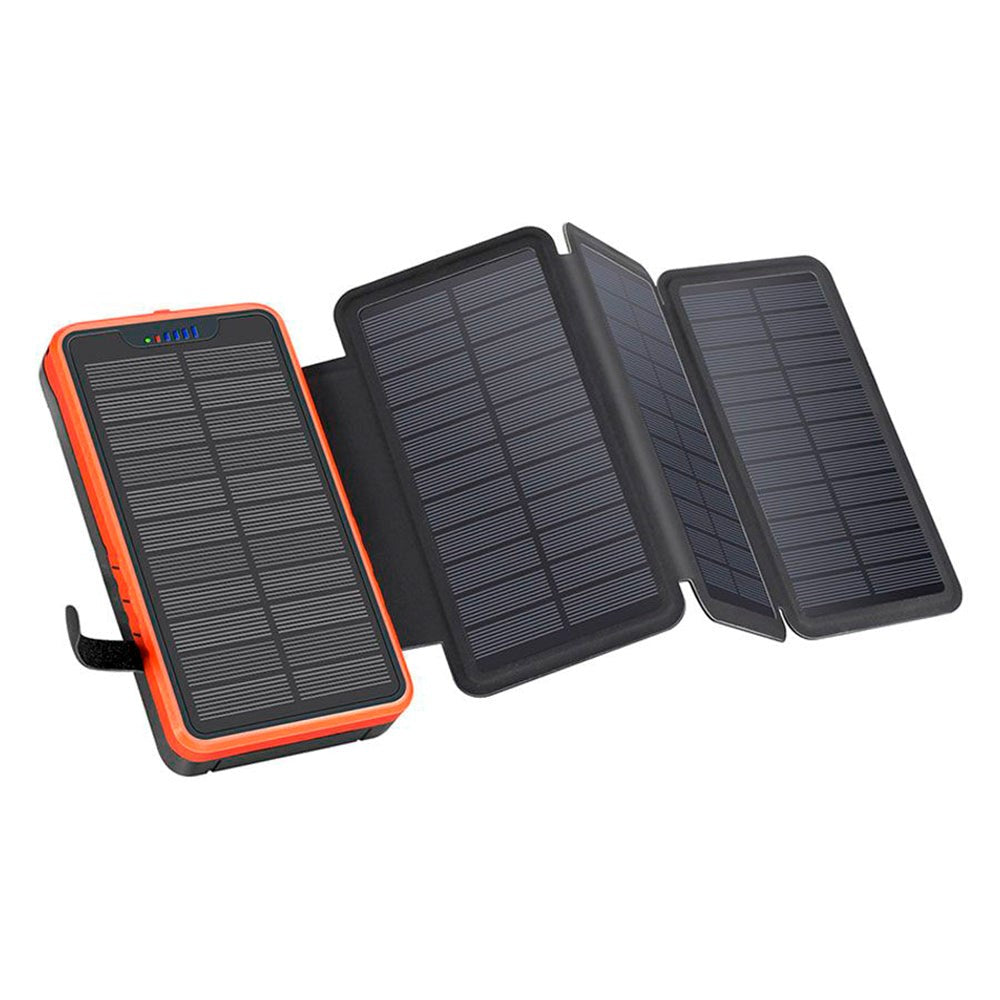 Lippa Foldbar Solcelle PowerBank 20.000 mAh 10.5W 2 x USB-A m. Lys - Sort / Orange