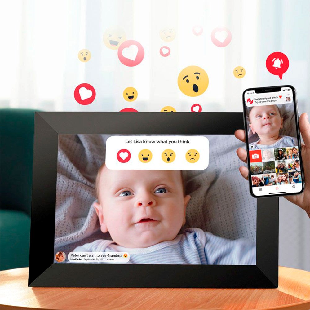 Lippa 10" Smart WiFi Frameo Fotoramme (262 x 182 mm) - Sort