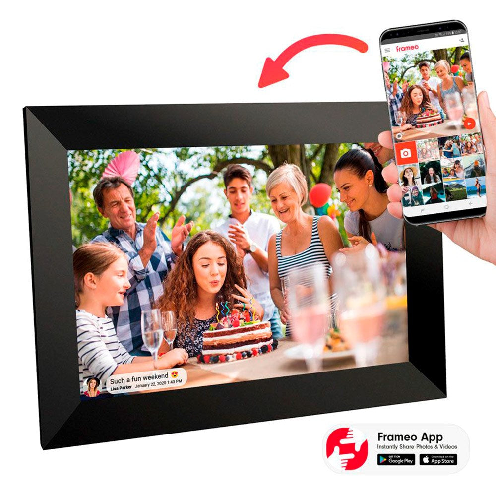 Lippa 10" Smart WiFi Frameo Fotoramme (262 x 182 mm) - Sort