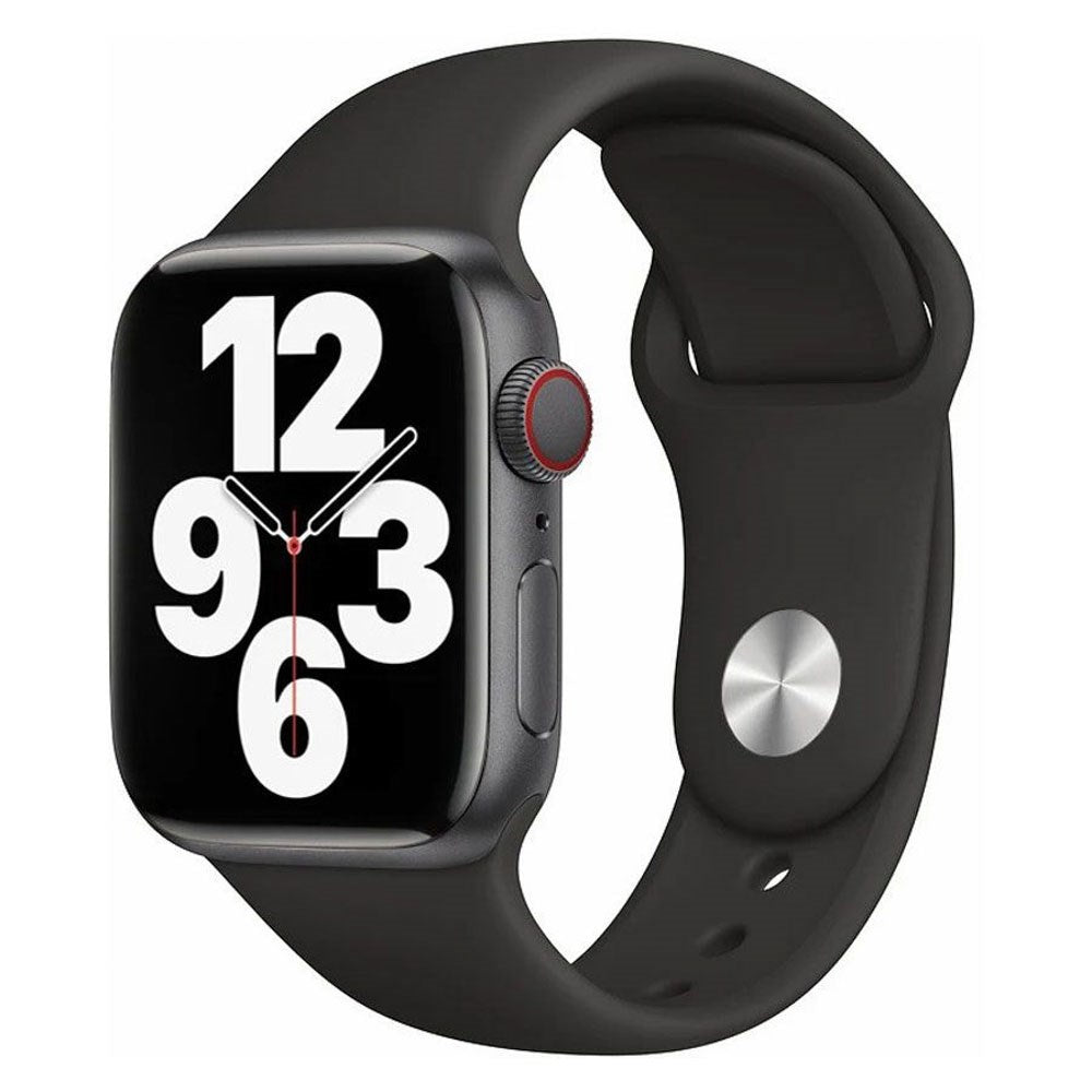 Apple Watch (42/44/SE/45/46/49mm) Lippa Silikone Rem - Sort