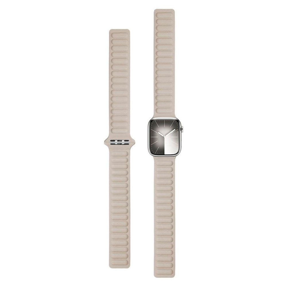 Lippa Apple Watch (38/40/SE/41/42mm) Magnetisk Læder Urrem - Beige