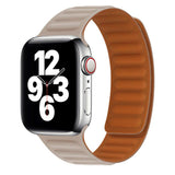 Lippa Apple Watch (38/40/SE/41/42mm) Magnetisk Læder Urrem - Beige