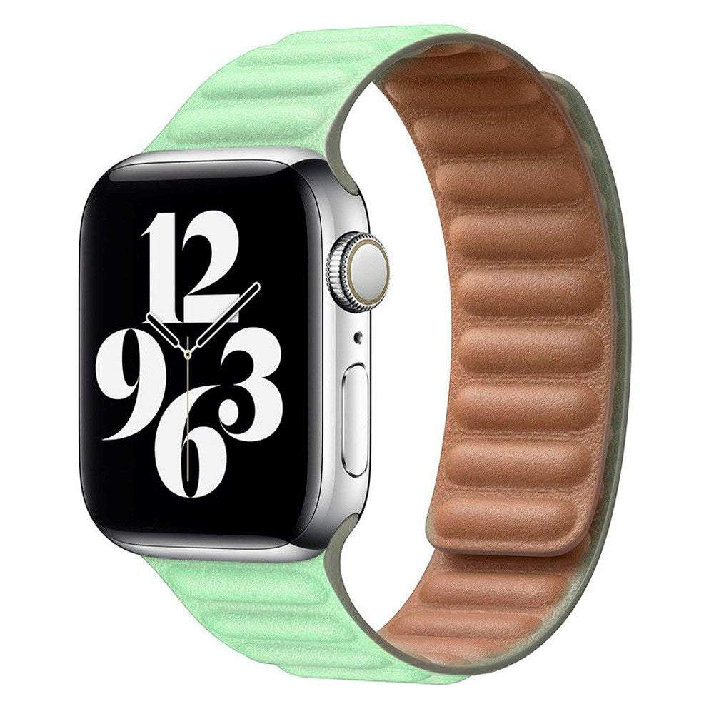 Lippa Apple Watch (38/40/SE/41/42mm) Magnetisk Læder Urrem - Turkis