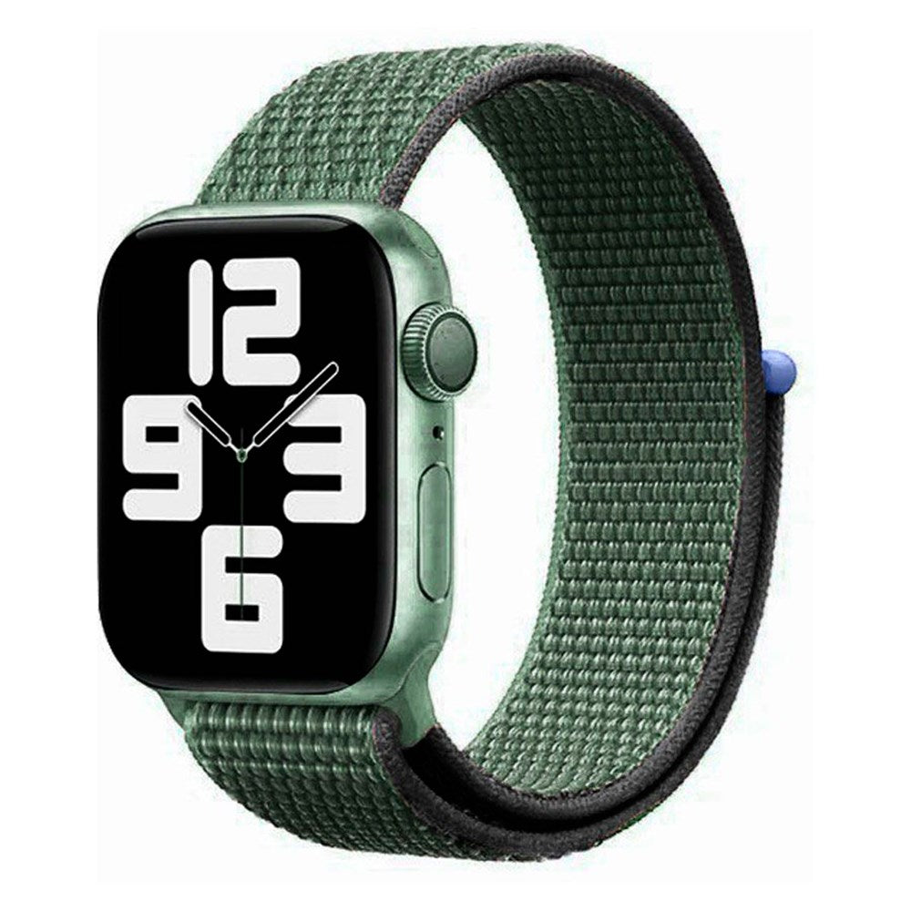 Apple Watch (38/40/SE/41/42mm) Nylon Rem Lippa - Mørkegrøn