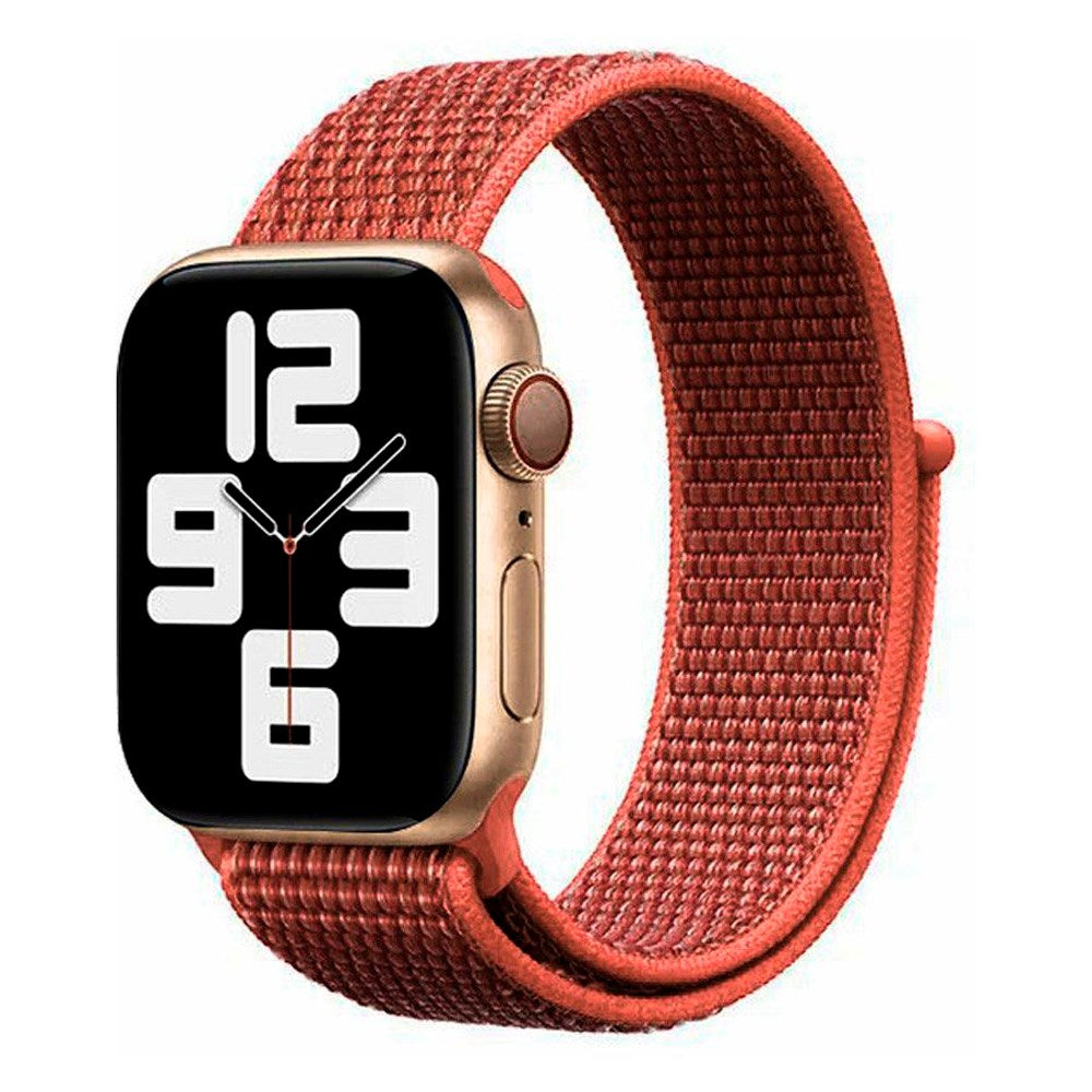 Apple Watch (38/40/SE/41/42mm) Nylon Rem Lippa - Rustrød