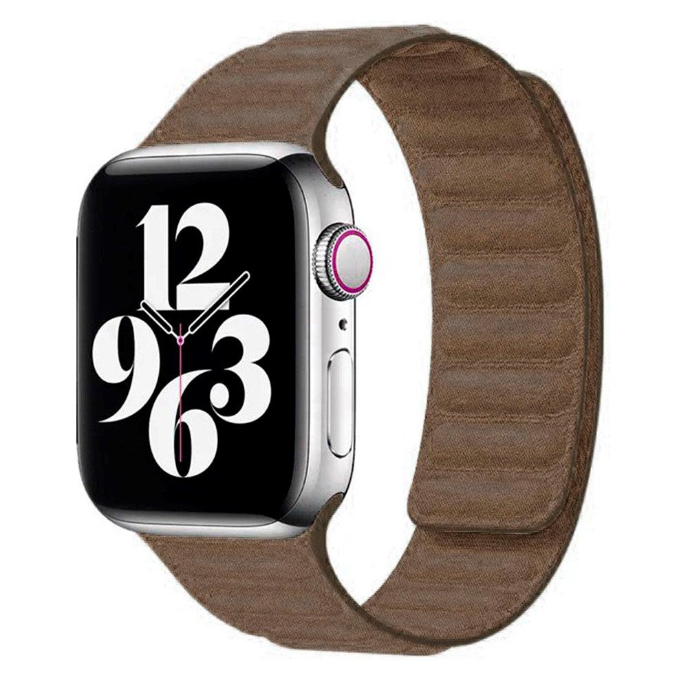 Apple Watch (38/40/SE/41/42mm) Magnetisk Finewoven Lippa Rem - Brun