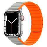 Lippa Apple Watch (38/40/SE/41/42mm) Magnetisk Silikone Multi Urrem - Grå / Orange