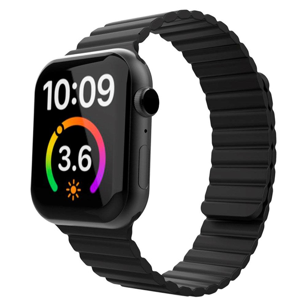 Lippa Apple Watch (38/40/SE/41/42mm) Magnetisk Silikone Urrem - Sort