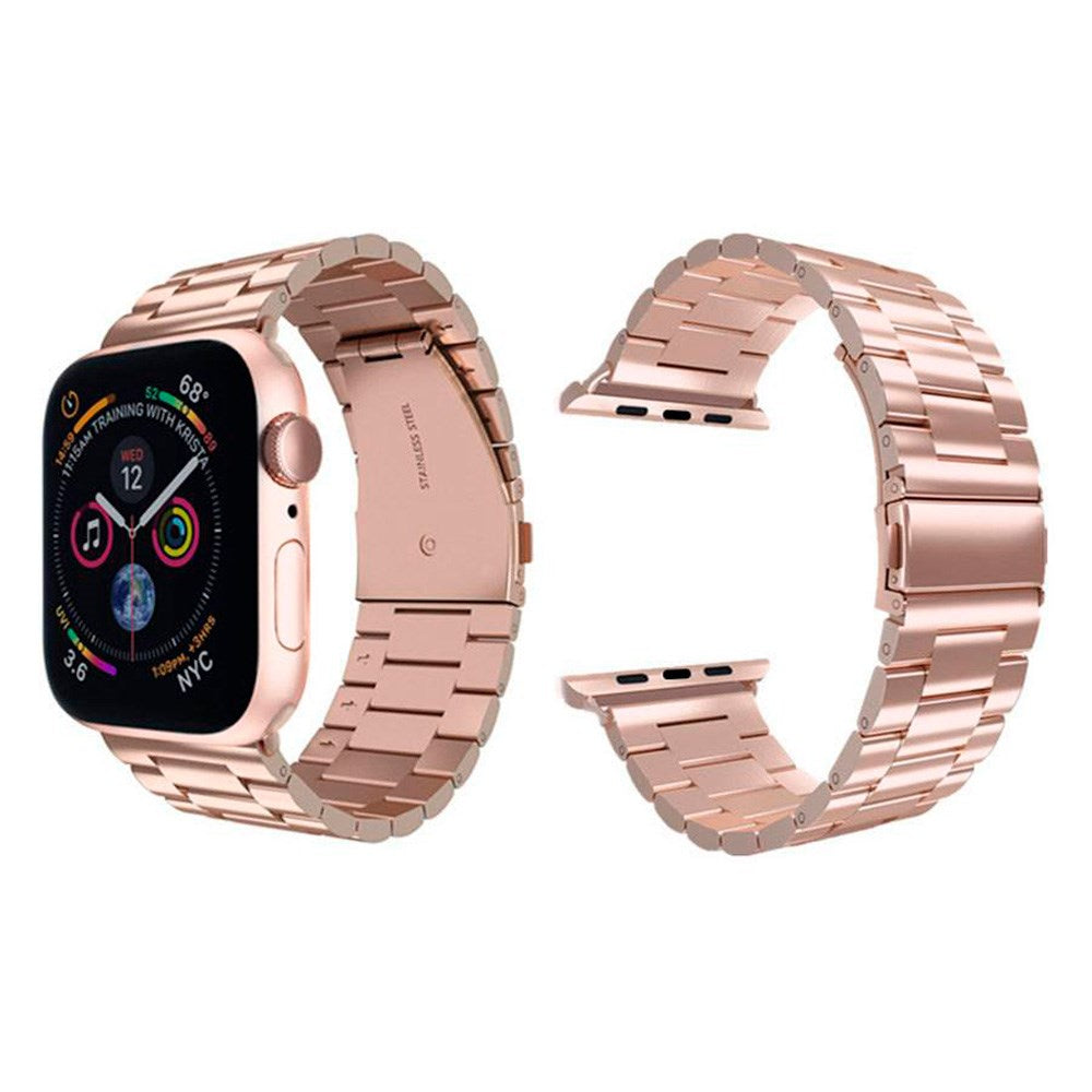 Apple Watch (38/40/SE/41/42mm) Lippa Rustfri Stål Rem - Rose Gold