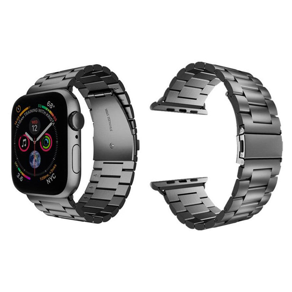 Apple Watch (38/40/SE/41/42mm) Lippa Rustfri Stål Rem - Sort