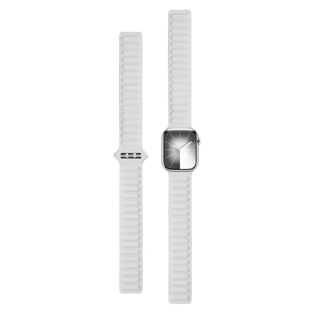 Lippa Apple Watch (42/44/SE/45/46/49mm) Magnetisk Læder Urrem - Hvid