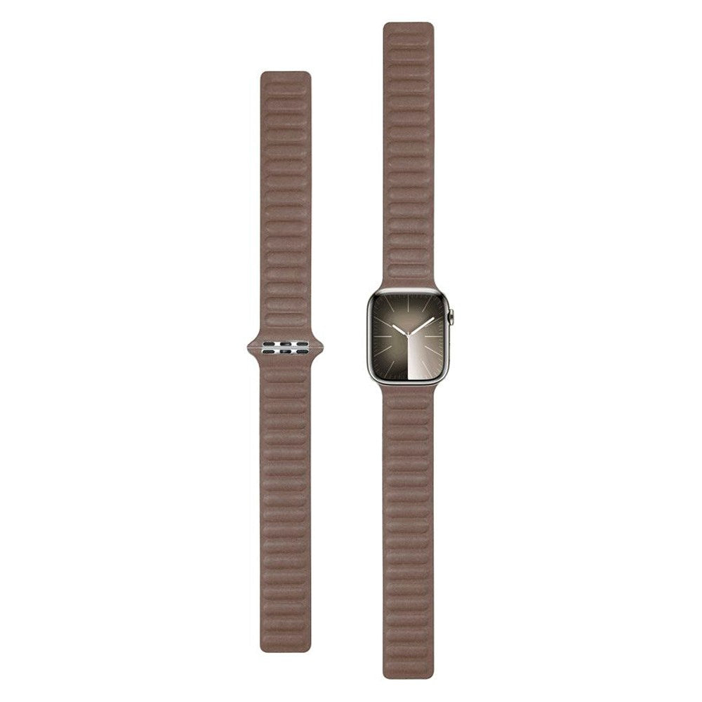 Apple Watch (42/44/SE/45/46/49mm) Magnetisk Finewoven Lippa Rem - Brun