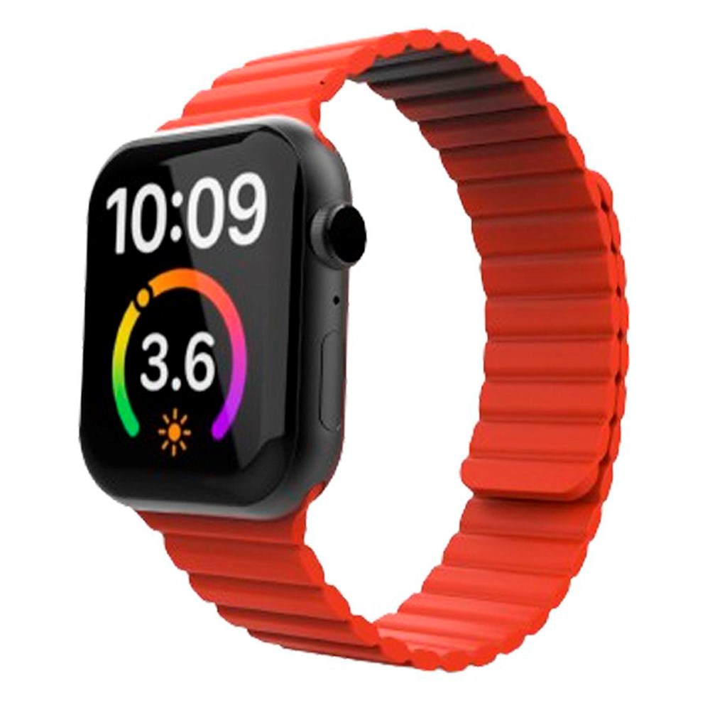 Lippa Apple Watch (42/44/SE/45/46/49mm) Magnetisk Silikone Urrem - Rød