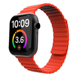 Lippa Apple Watch (42/44/SE/45/46/49mm) Magnetisk Silikone Urrem - Rød