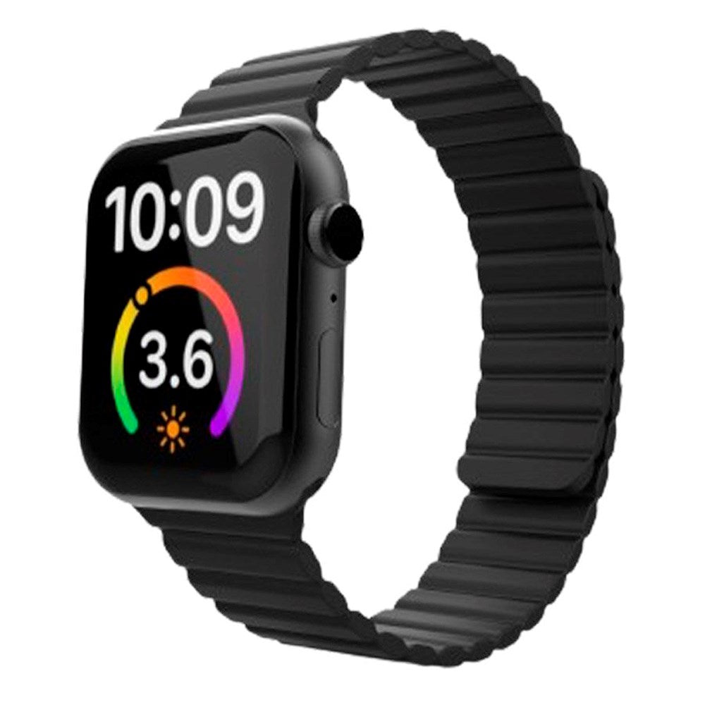Lippa Apple Watch (42/44/SE/45/46/49mm) Magnetisk Silikone Urrem - Sort