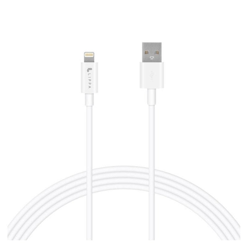 Lippa 12W USB-A til Lightning Kabel - 1 meter - Hvid