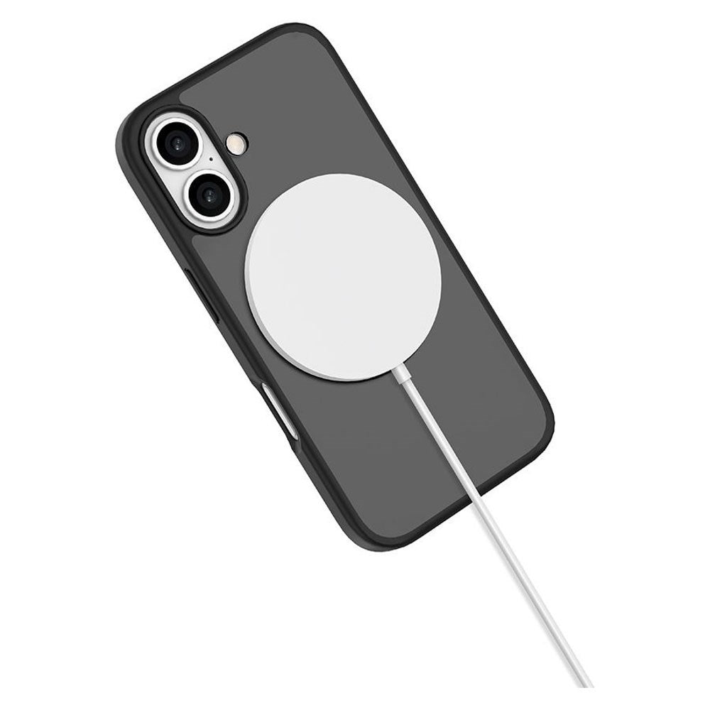 iPhone 16 Lippa Hybrid Plastik Bagside Cover m. Roterbar Kickstand - MagSafe Kompatibel - Mat / Sort