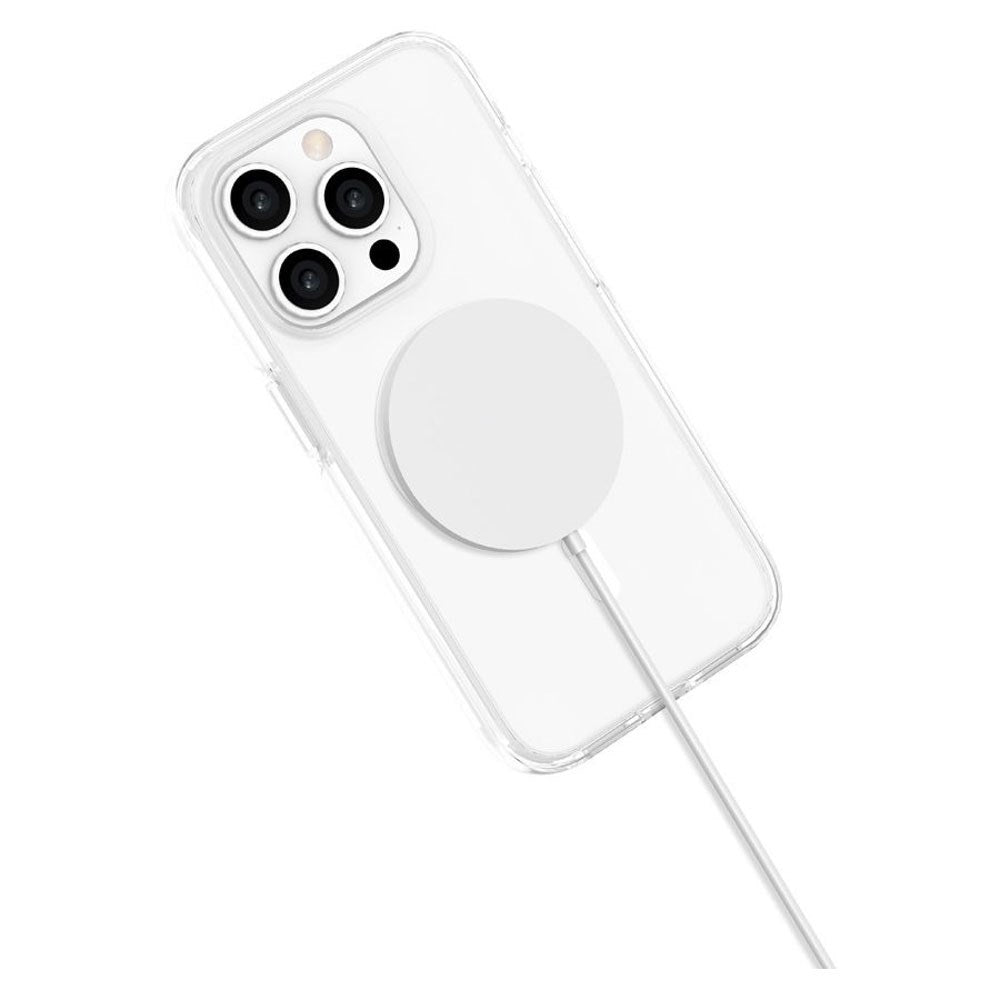 iPhone 15 Pro Lippa Hybrid Plastik Bagside Cover - MagSafe Kompatibel - Gennemsigtig / Hvid