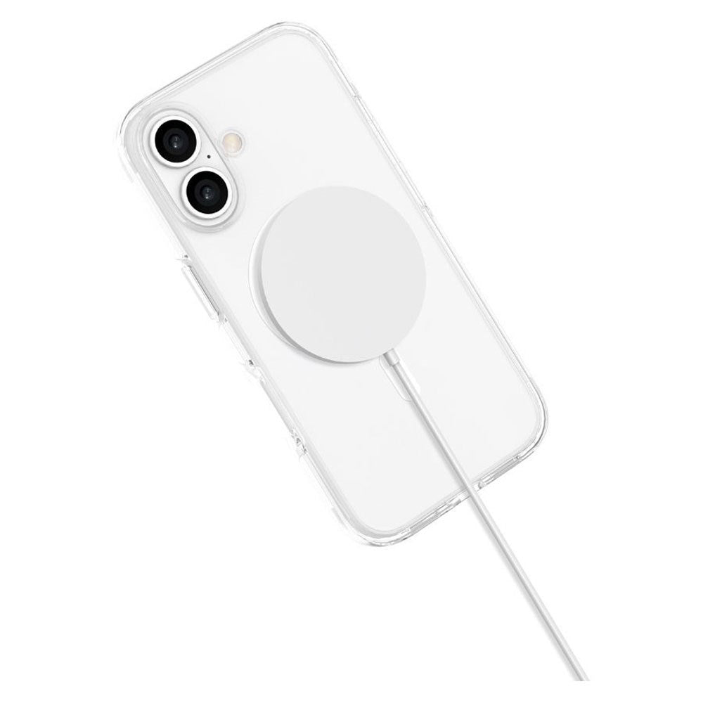 iPhone 16 Lippa Hybrid Plastik Bagside Cover - MagSafe Kompatibel - Gennemsigtig / Hvid